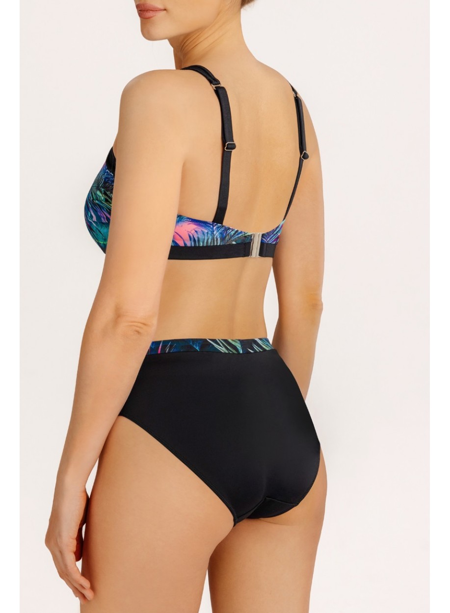 2783 Купальный костюм ортопедический после мастэктомии сине-зеленый/розовый